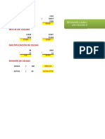 Actividad 1 Operaciones Matematicas EXCEL