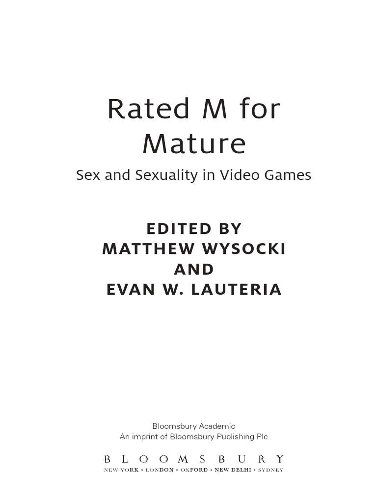 Andaram Girls Sex Videos Com - Matthew Wysocki, Evan W. Lauteria - Rated M For Mature | PDF | Queer Theory  | LGBTQIA+ Studies