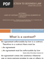 Introduction To Business Law: Laws of Contract: The Essential Elements of Contract