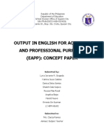 Output in English For Academic and Professional Purposes (Eapp) : Concept Paper