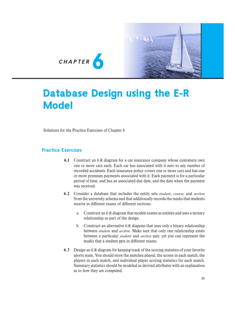 Database Design Using The E-R Model: Practice Exercises | PDF ...