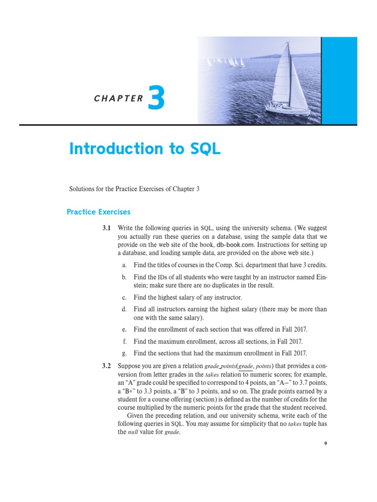 Introduction To SQL: Practice Exercises | PDF | Relational Model | Data ...