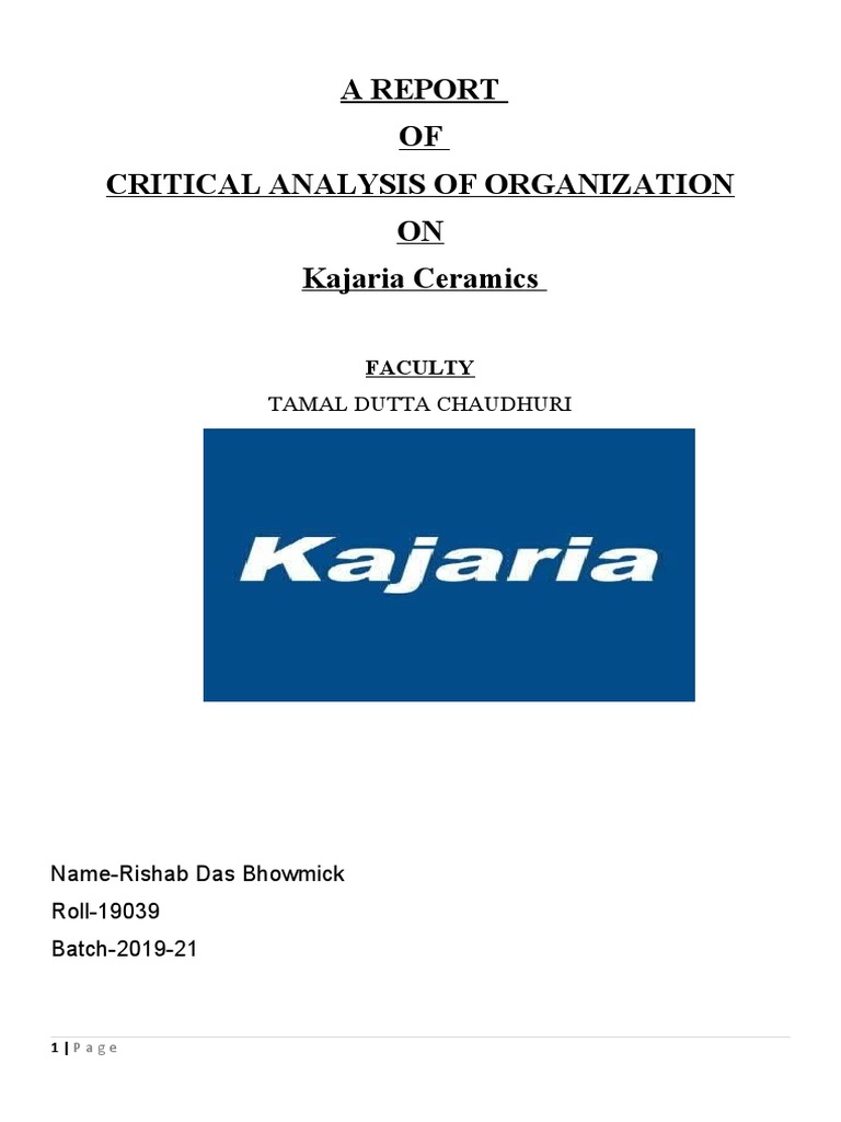 Kajaria Ceramics Company Overview | PDF | Equity (Finance) | Economic ...