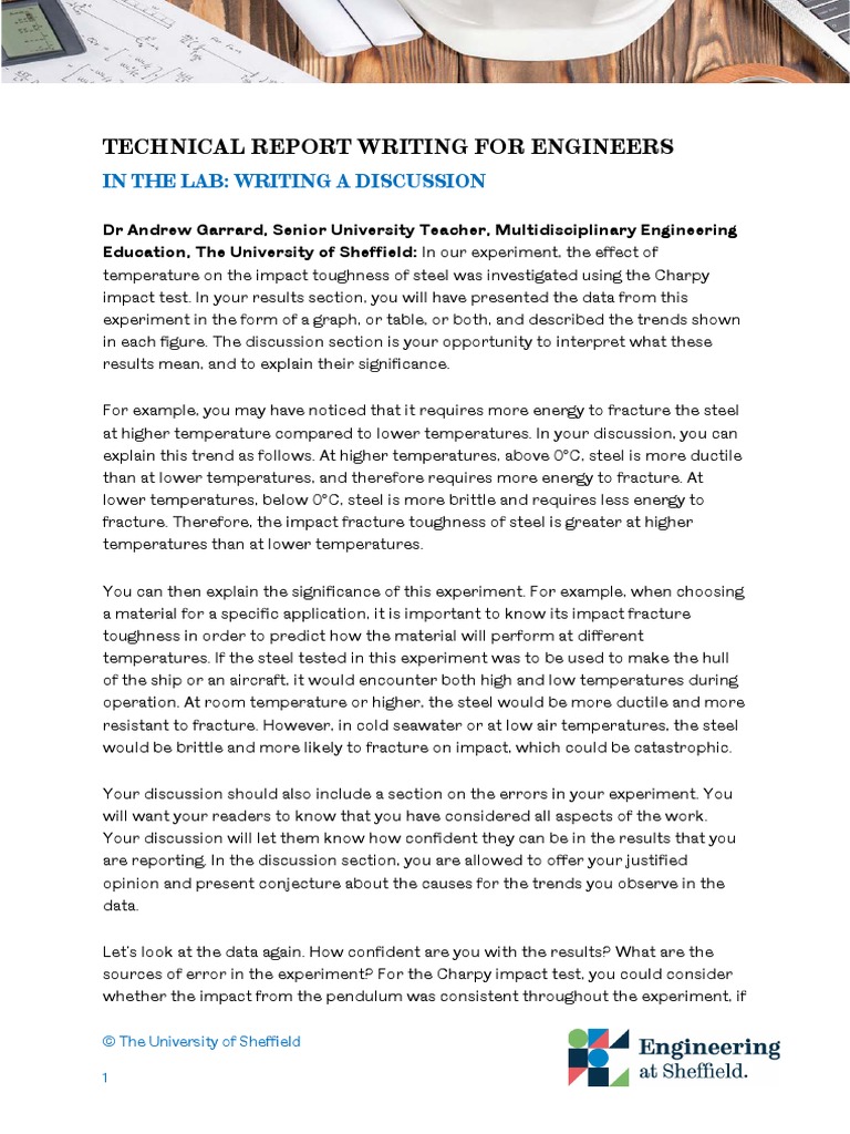 Technical Report Writing For Engineers: in The Lab: Writing A ...