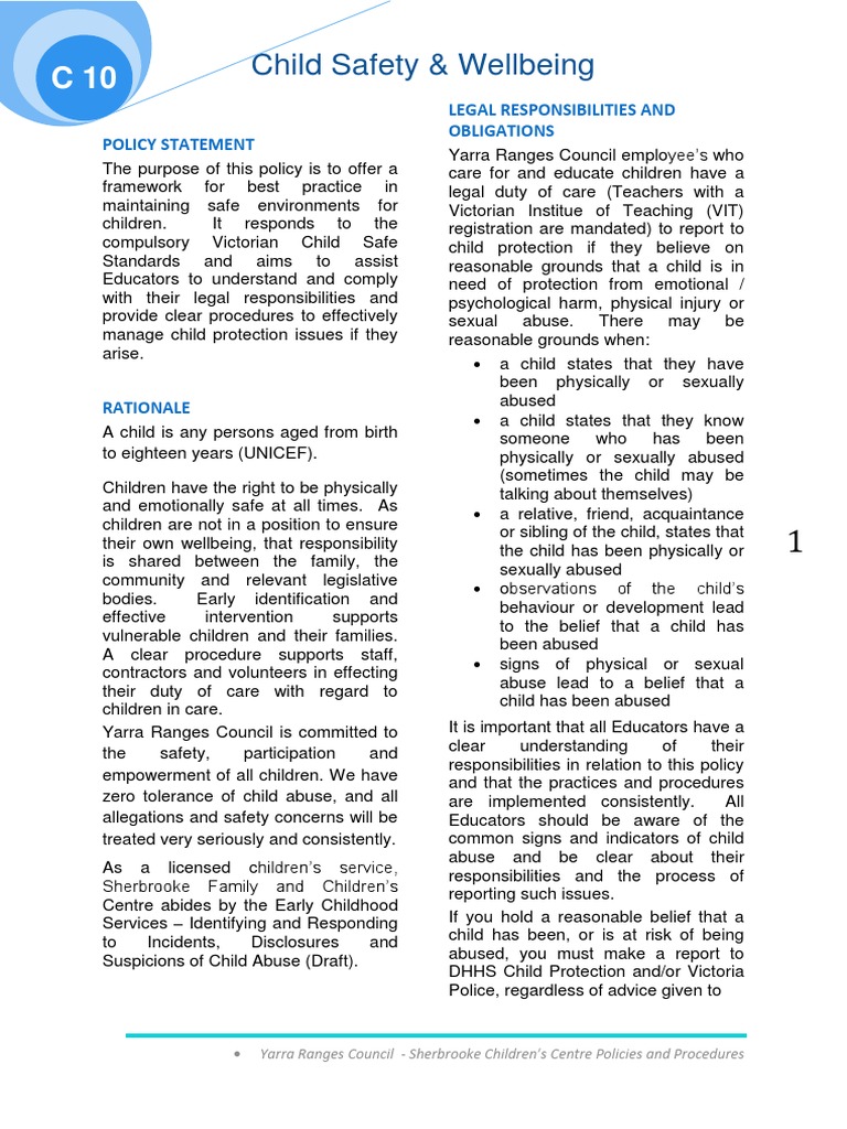 Child Safety Wellbeing Update V4 | PDF | Child Protection | Child Abuse