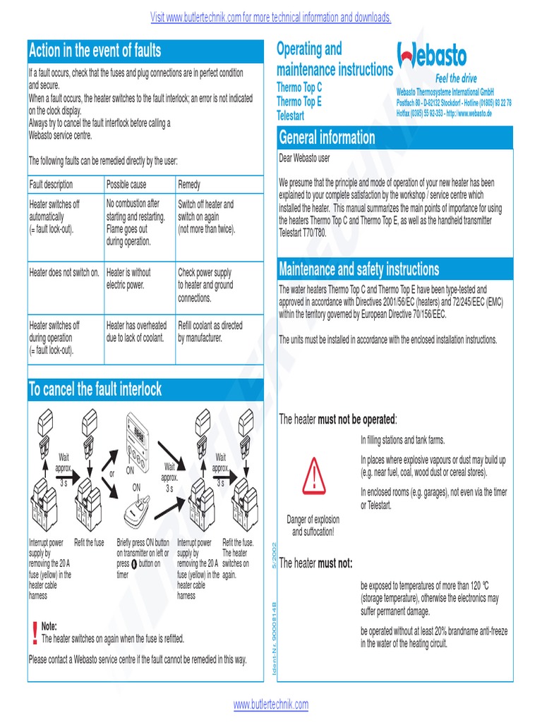 Action in The Event of Faults: Operating and Maintenance Instructions, PDF, Fuse (Electrical)