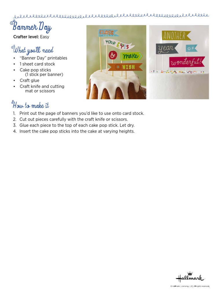 Banner Day Cake Topper | PDF