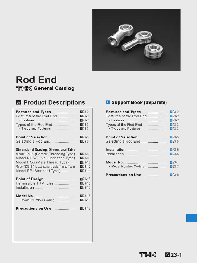 Rod End: A Product Descriptions | PDF | Bearing (Mechanical ...