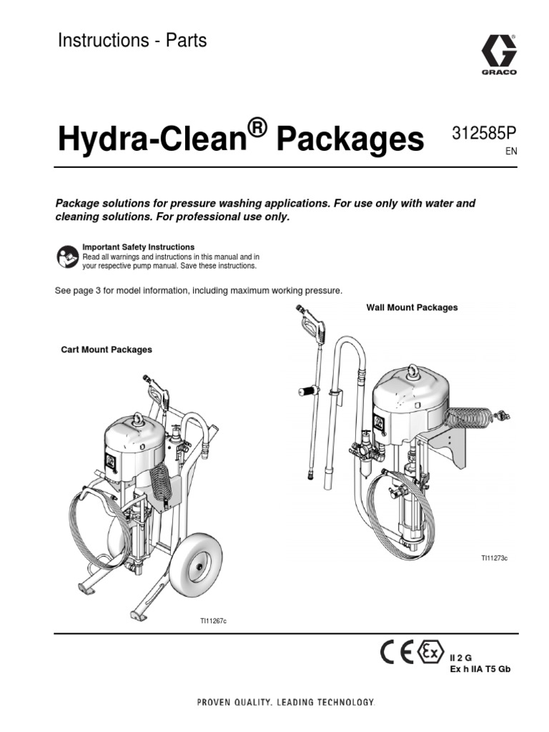 Hydra-Clean Packages: Instructions - Parts | PDF | Pump | Valve