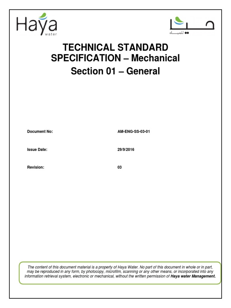 Mechanical Specifications Overview | PDF | Pipe (Fluid Conveyance ...