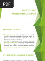 Smath311Lc Management Science: Getting Started (Part 2)