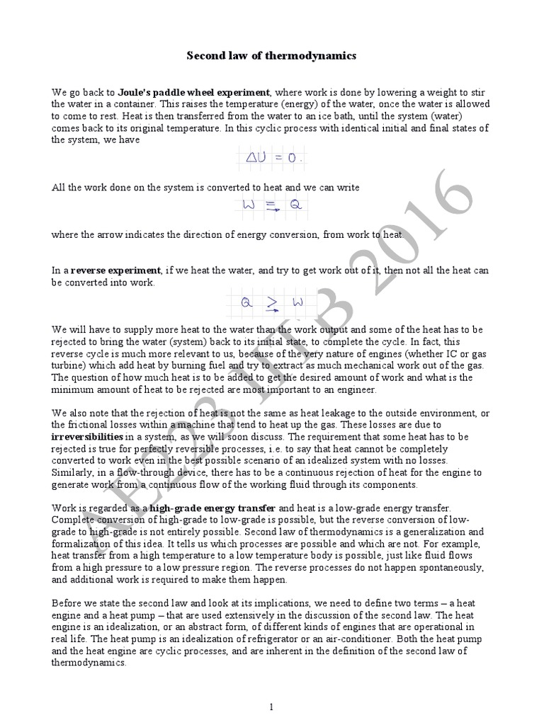 Second Law of Thermodynamics | PDF | Second Law Of Thermodynamics | Heat