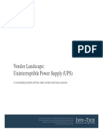 Vendor Landscape: Uninterruptible Power Supply (UPS) : A Consolidating Market With Few Viable Vendors and Many Solutions