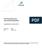 PTC Thermistors For Overcurrent Protection: Leaded Disks, Coated, 230 V