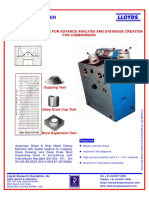 Cupping Tester: With PC Software For Advance Analysis and Database Creation For Comparision