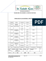 Piping and Valve Material Specification: in Salah Gas Project Engineering Procurement & Construction Phase