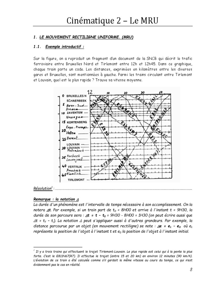 Comprendre le Mouvement Rectiligne Uniforme | PDF | Vitesse | Cinématique
