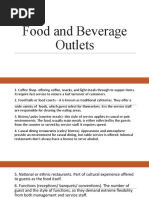 Food and Beverage Outlets (Chapter 2)