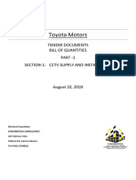 Toyota Motors: Tender Documents Bill of Quantities Part - 1 Section-1: CCTV Supply and Installation