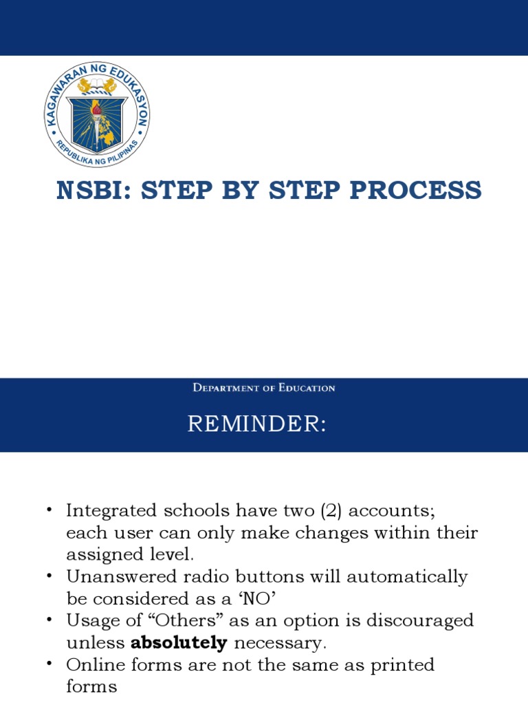 NSBI School Building Inventory Guide | PDF | Menu (Computing) | Software