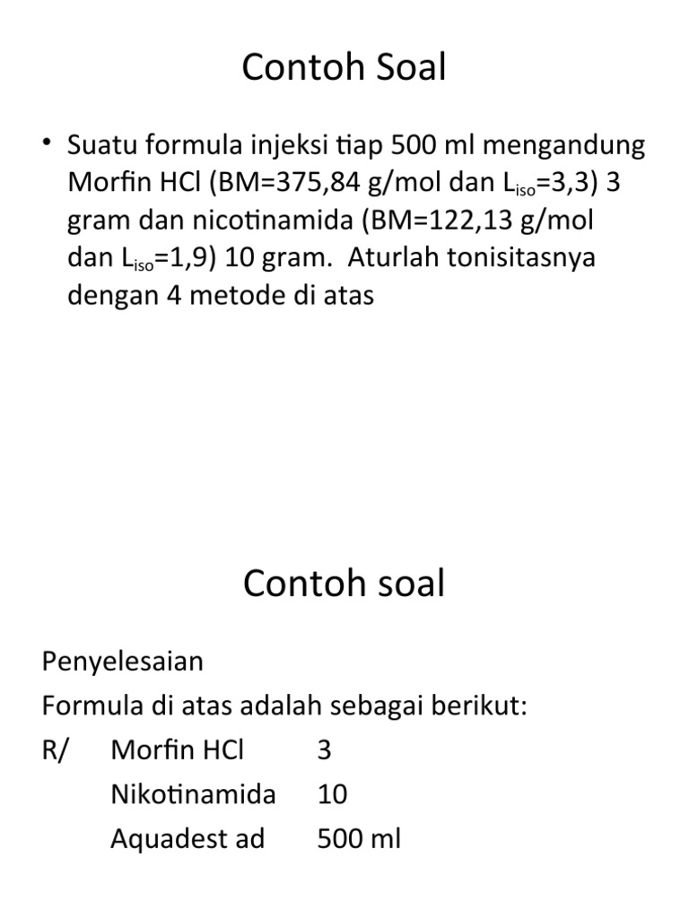 Pengaturan Tonisitas Morfin Injeksi | PDF