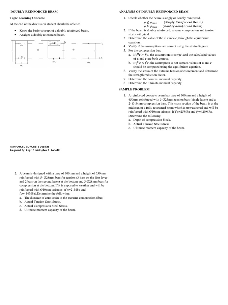 Analysis of Doubly Reinforced Beams | PDF | Beam (Structure ...