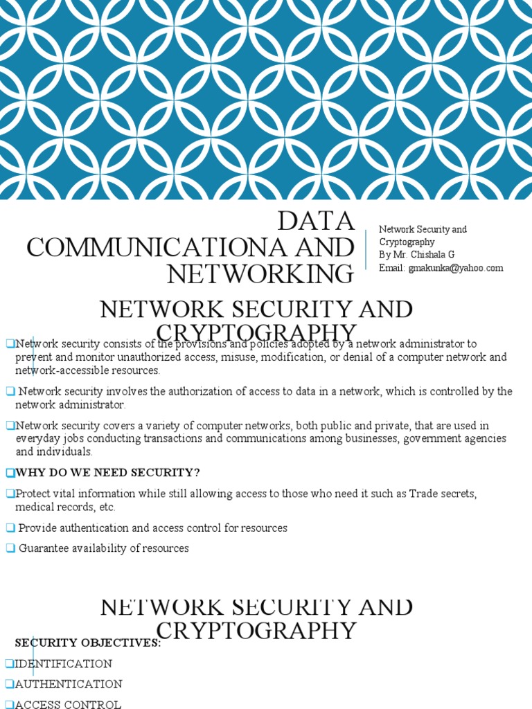 Network Security and Cryptography Overview | PDF | Cryptography ...
