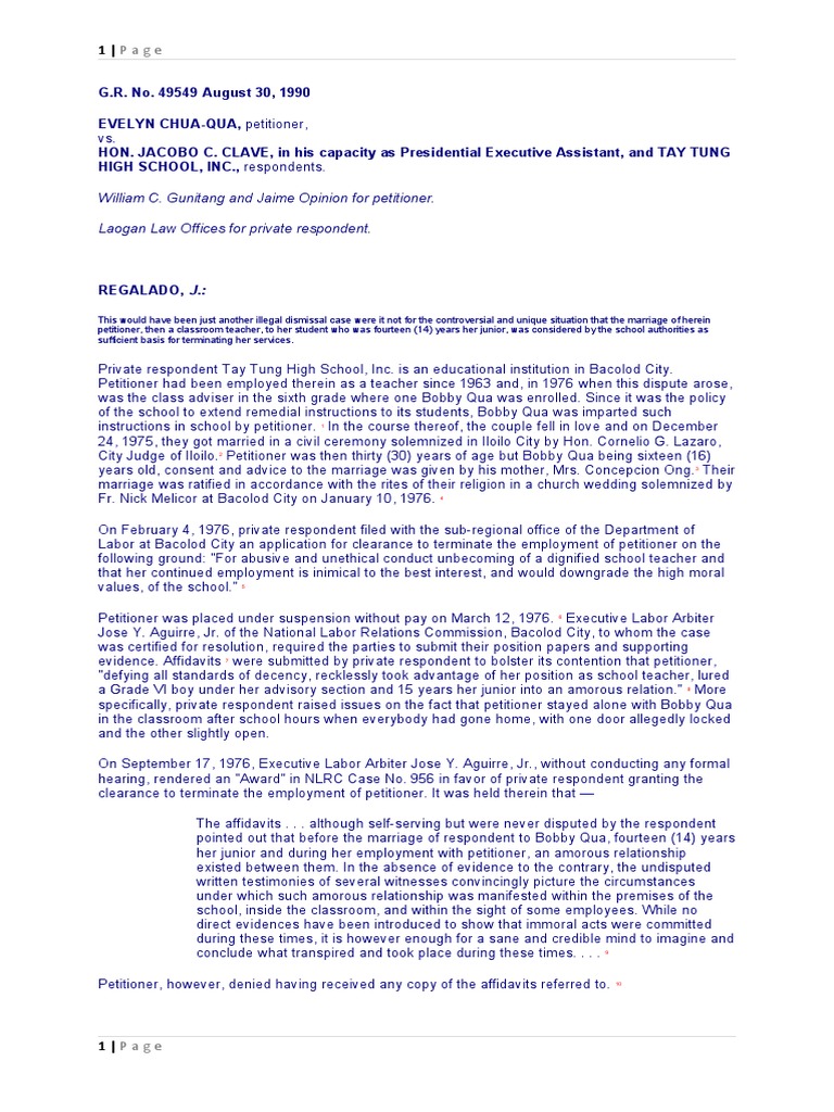 Chua Qua Vs Clave PDF Affidavit Legal Procedure