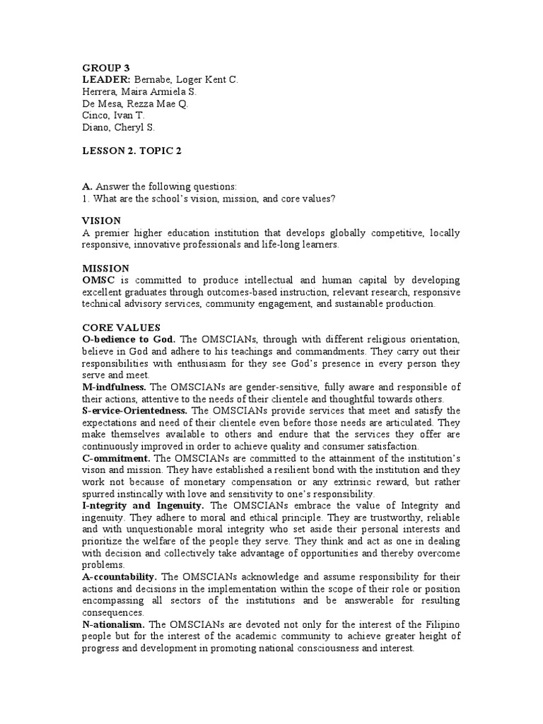 Lesson 2 Topic 2 Pdf Value Ethics Integrity