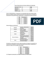 3.1.4 Requerimiento de Mano de Obra Directa y de Factores Indirectos de Fabricación Operaciones