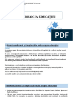 Sociologia Ed-Functionalismul Si Implicatiile Sale in Plan Educational
