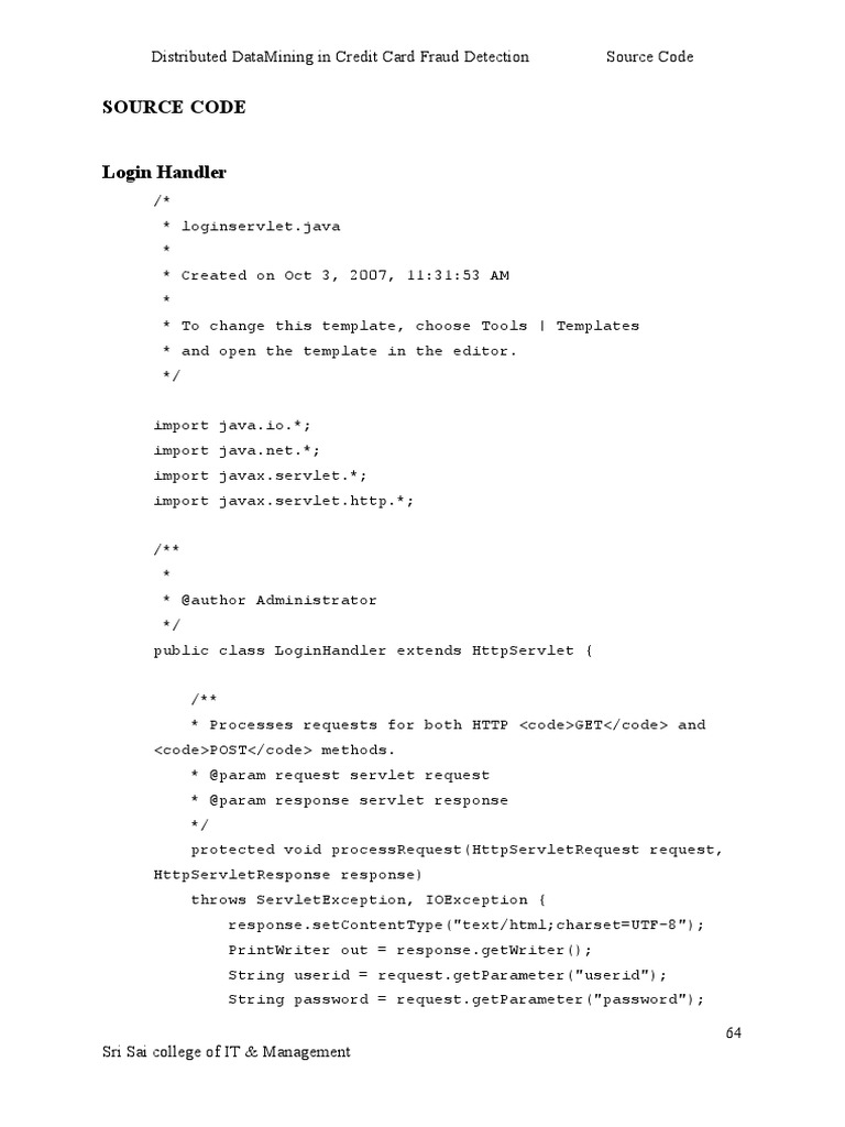 Source code distributed datamining in credit card fraud detection