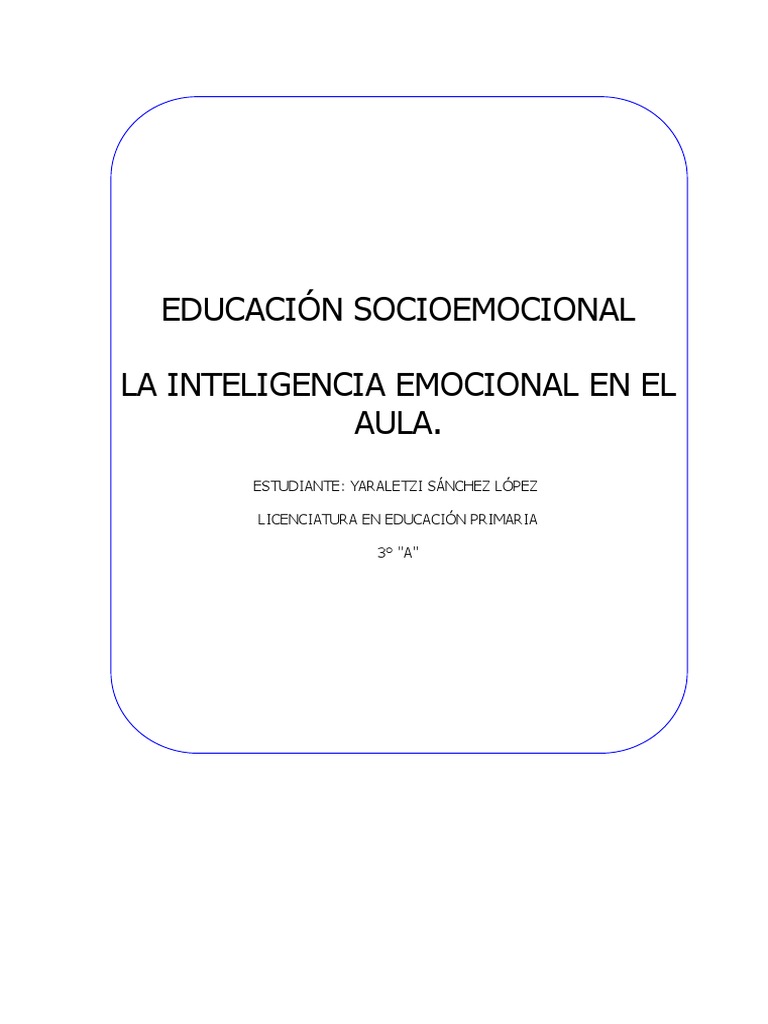Inteligencia Emocional en el Aula | PDF | Inteligencia emocional | Las ...