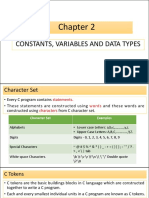 Constants, Variables and Data Types