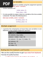 Values Can Be Assigned To Variables Using The Assignment Operator As Follows: - Further Examples Are