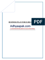 Business plan for e-business setup