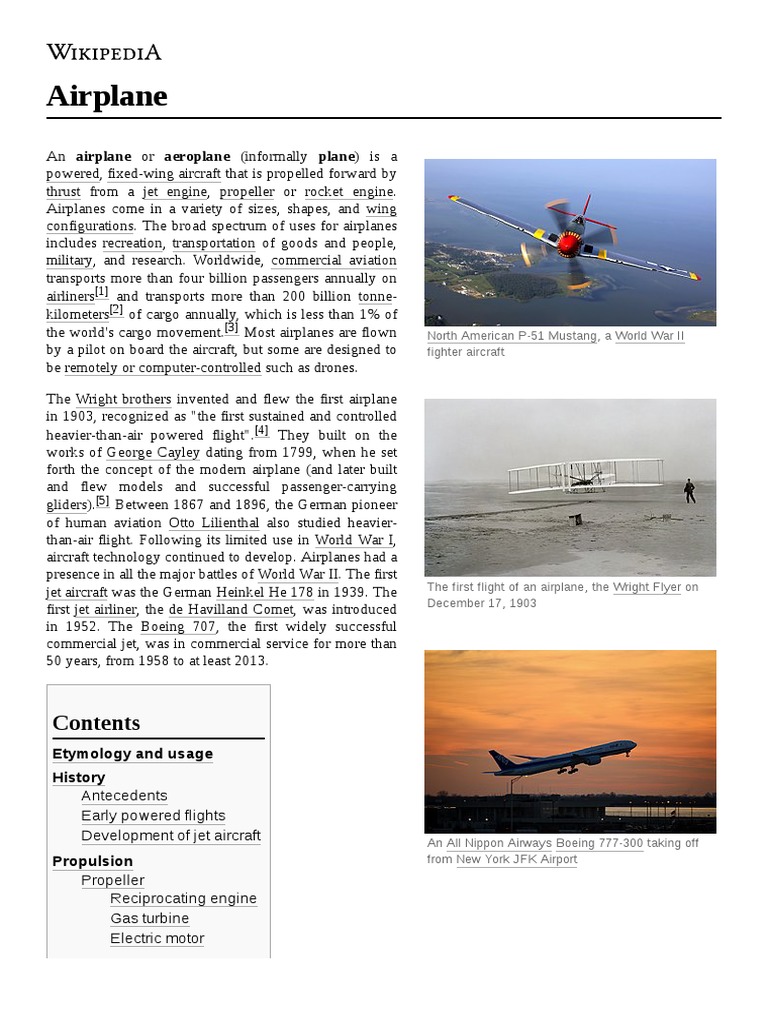 Airplane: Etymology and Usage History | PDF | Airplane | Jet Engine