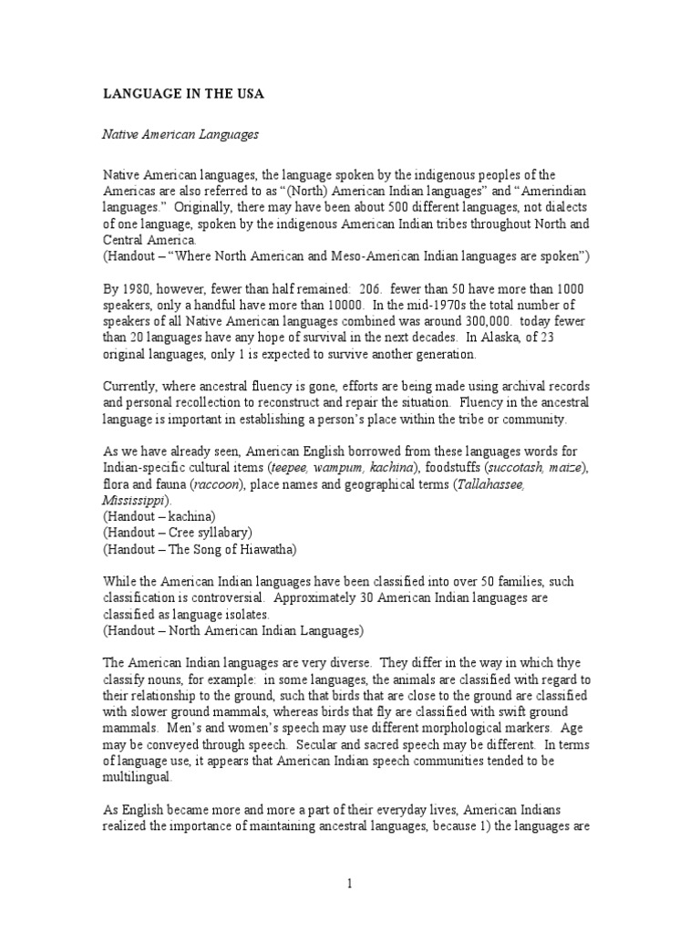 Preserving Native American Languages | PDF | Indigenous Peoples Of The ...
