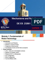 Mechanisms and Robotics de Es Zg561: Lecture - 1
