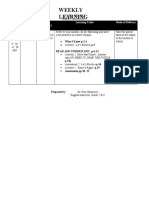 Weekly Learning Plan: Day and Time Learning Area Learning Competency Learning Tasks Mode of Delivery