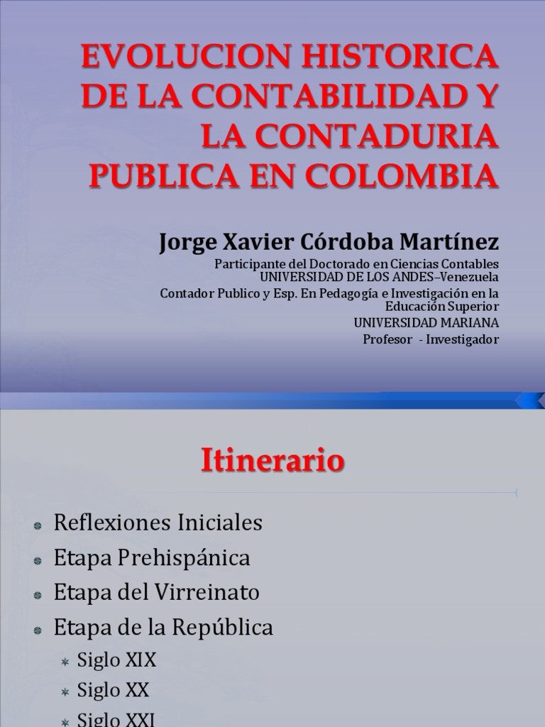 Evolucion Historica de La Contabilidad y La Contaduria | PDF | Contador ...
