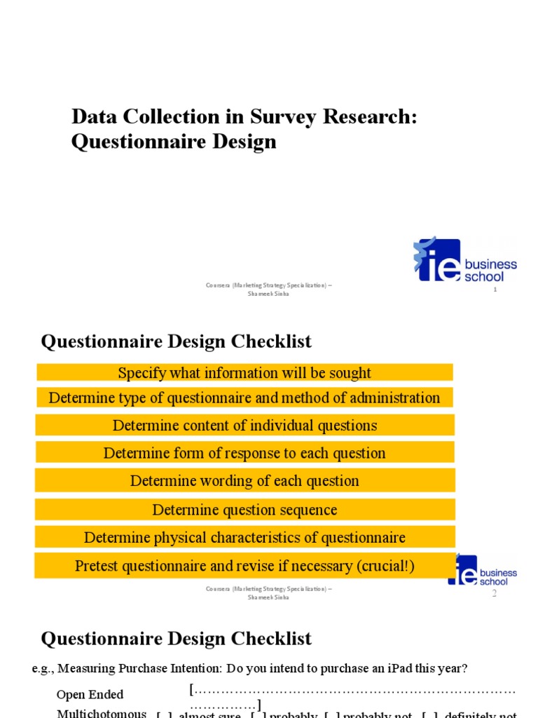 Survey Research: Effective Questionnaire Design | PDF | Question ...