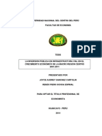 La Inv. Pública en Infr. Vial en El Crec. Económico de La Macro Región Centro PDF