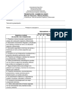 Examen de Grado Rúbrica Matriz Presentacion Educacion Especial y Diferenciada