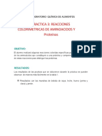 Identificación de Aminoácidos y Proteínas en Alimentos Mediante Reacciones Colorimétricas