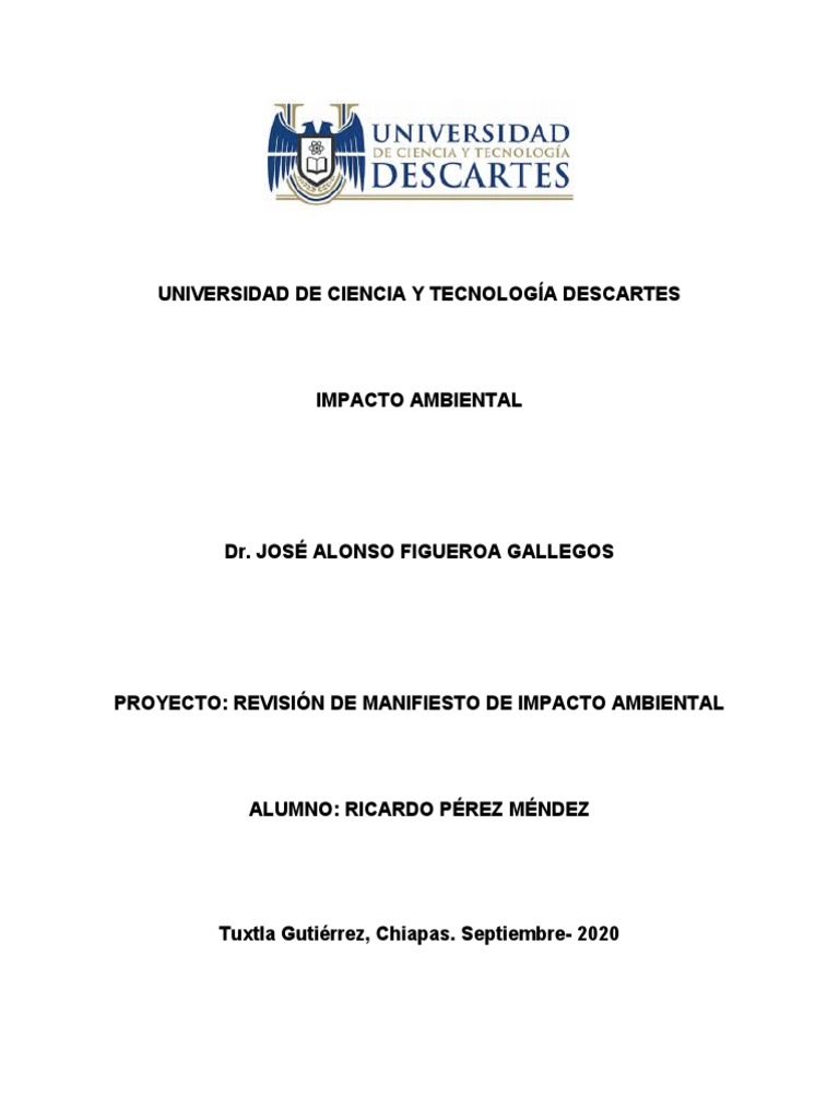 Dictamen de Manifiesto de Impacto Ambiental | PDF | Entorno natural ...