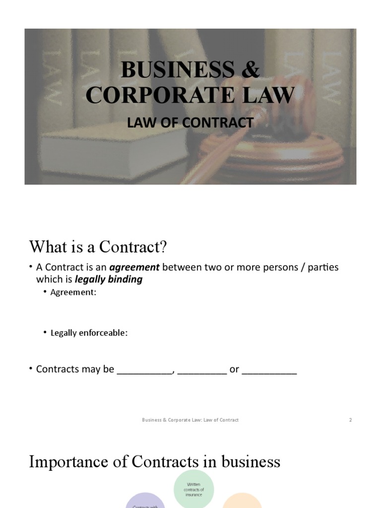 Understanding Business Contract Law | PDF | Legal Ethics | Law And ...