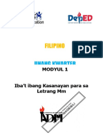 FILIPINO - Iba't Ibang Kasanayan para Sa Letrang MM