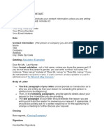 Sample Letter Format: On Letterhead That Already Includes It.)