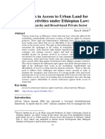 Challenges in Access To Urban Land For Business Activities Under Ethiopian Law